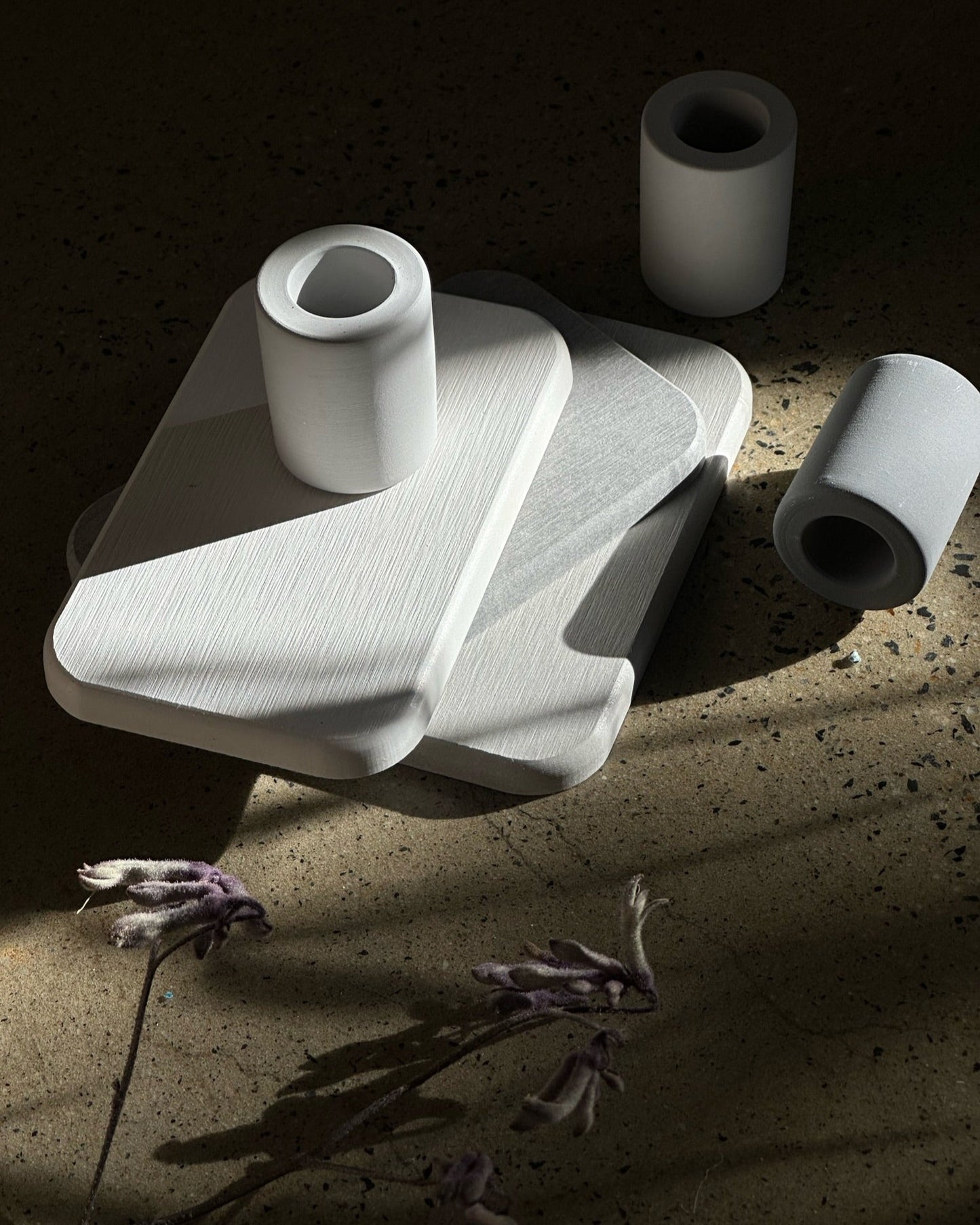 Textured diatomaceous diatomite absorbent bathroom counter coaster with toothbrush holder rectangle