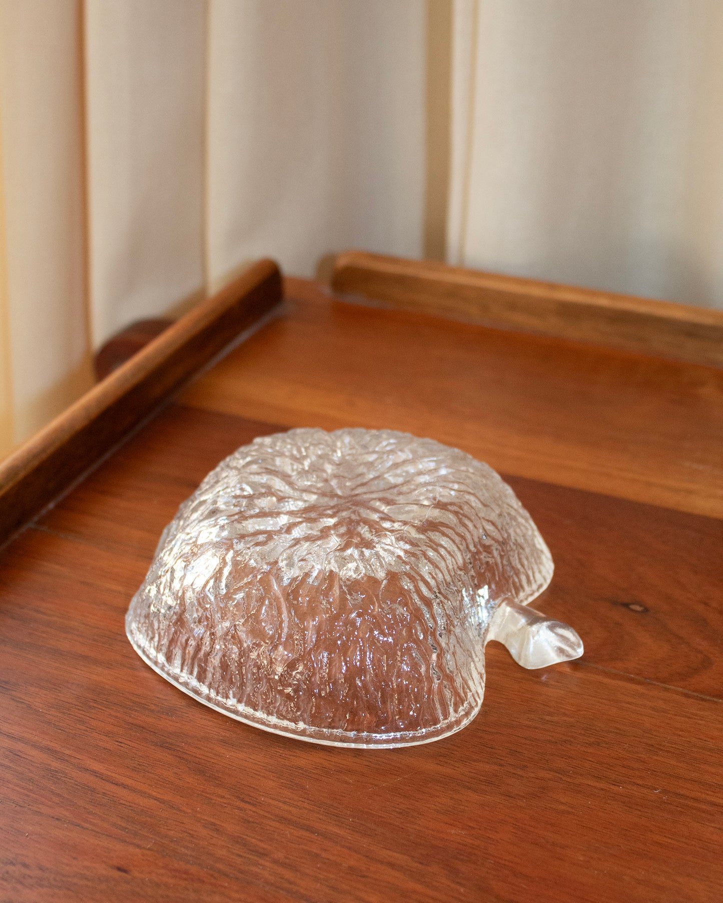 clear crystal textured glass vintage italian apple bowl