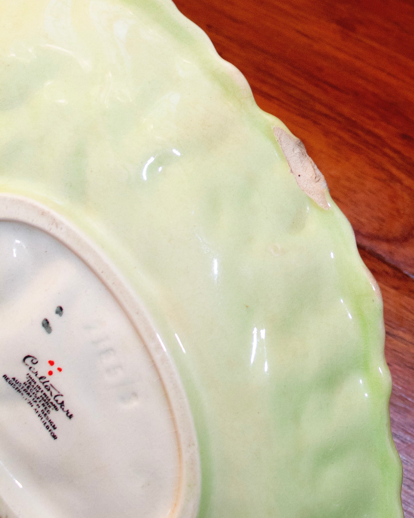 carlton ware vintage 50s 60s lobster lettuce cabbage dish serving plate serial number stamp
