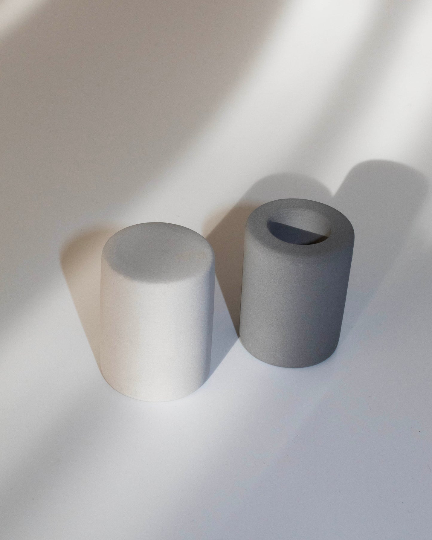 Set of 2 Dark light grey cylinder soft diatomite absorbent toothbrush holders