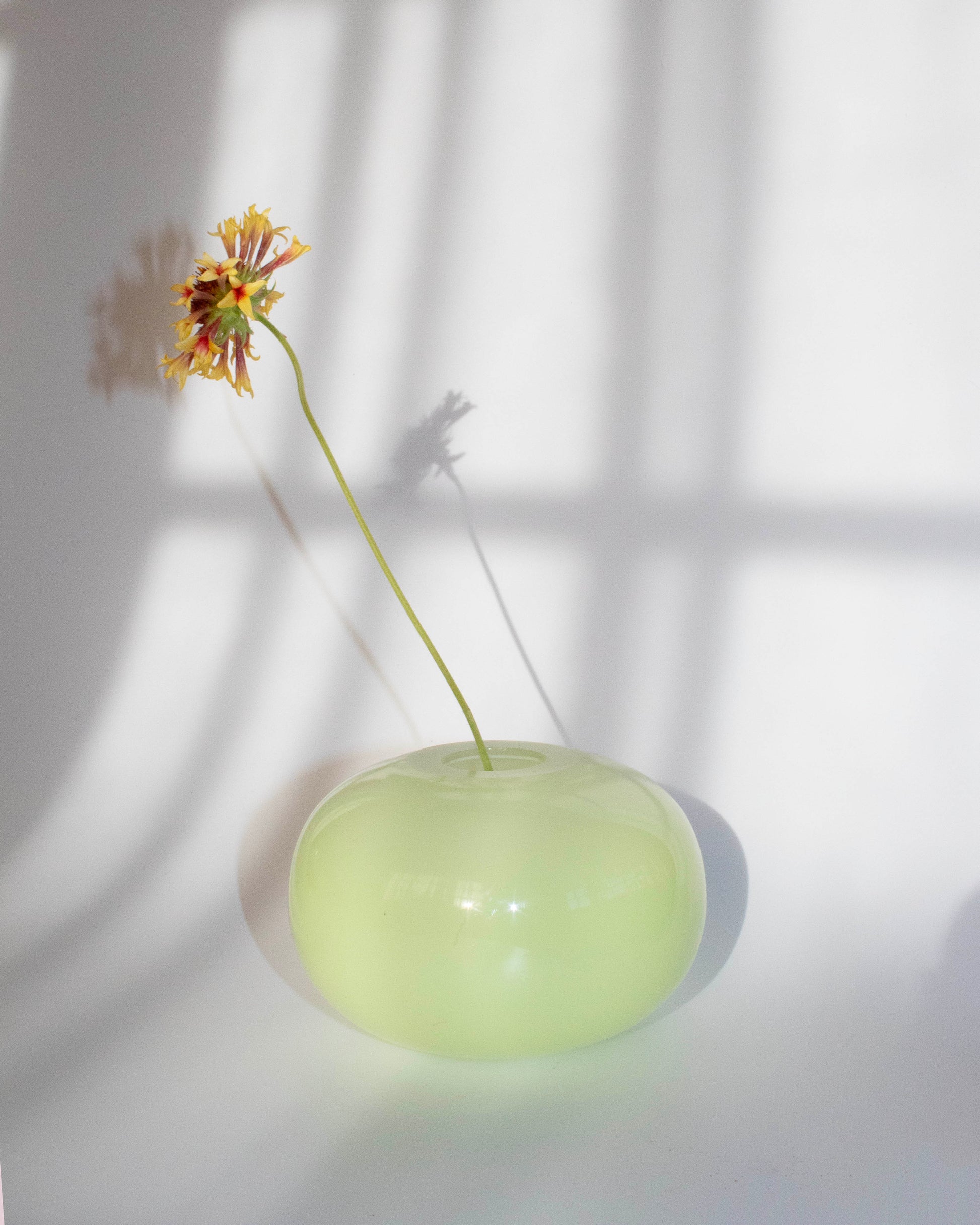 glass vase melon coloured hand blown glass vase vintage find 