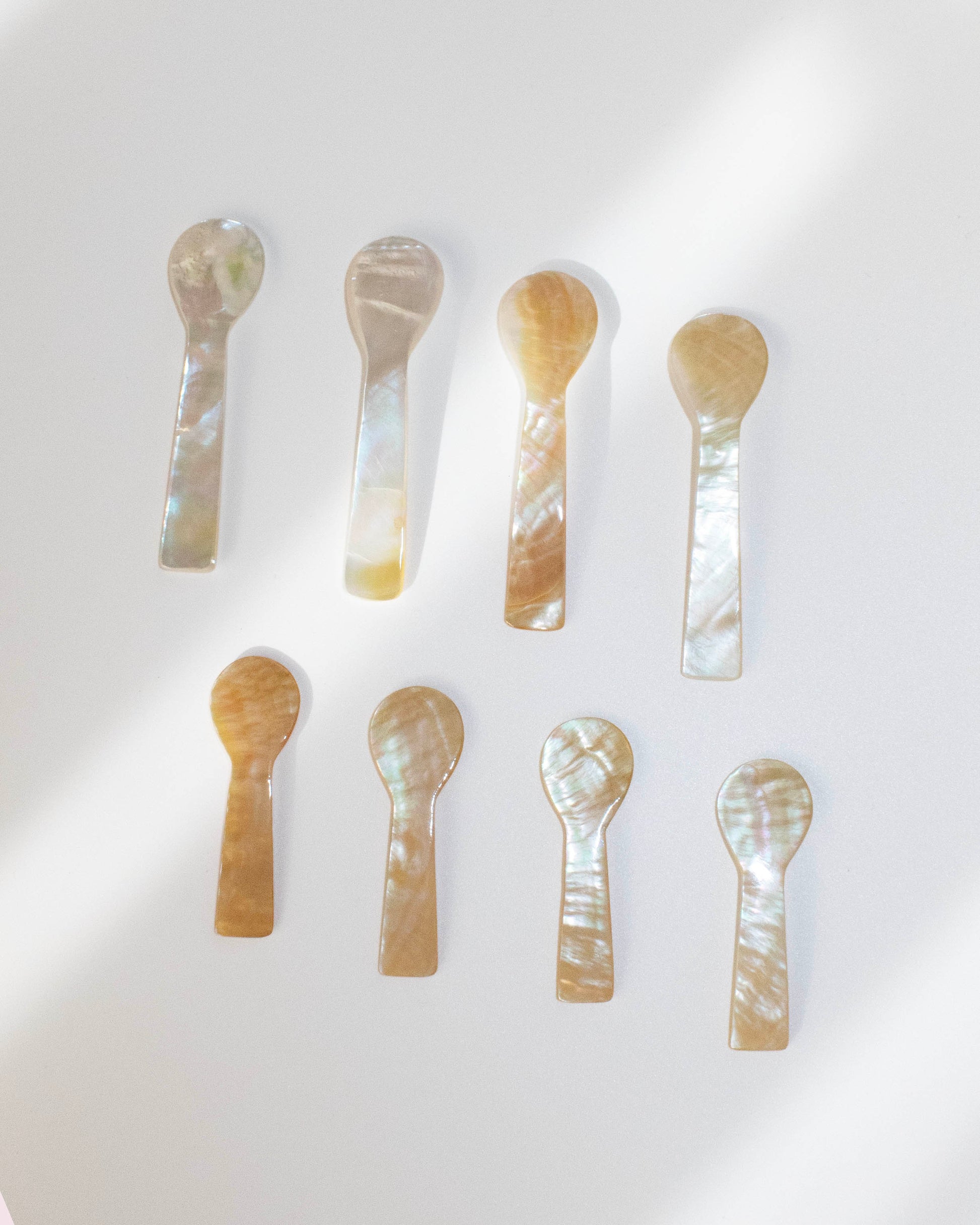 handcarved mother of pearl small dessert caviar spoon
