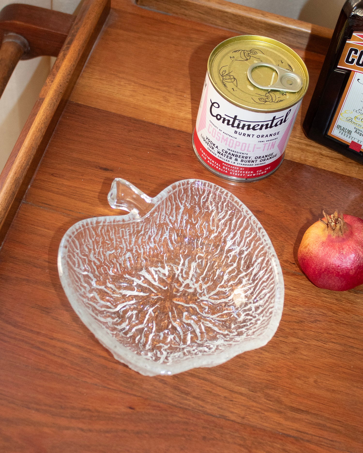 clear crystal textured glass vintage italian apple bowl