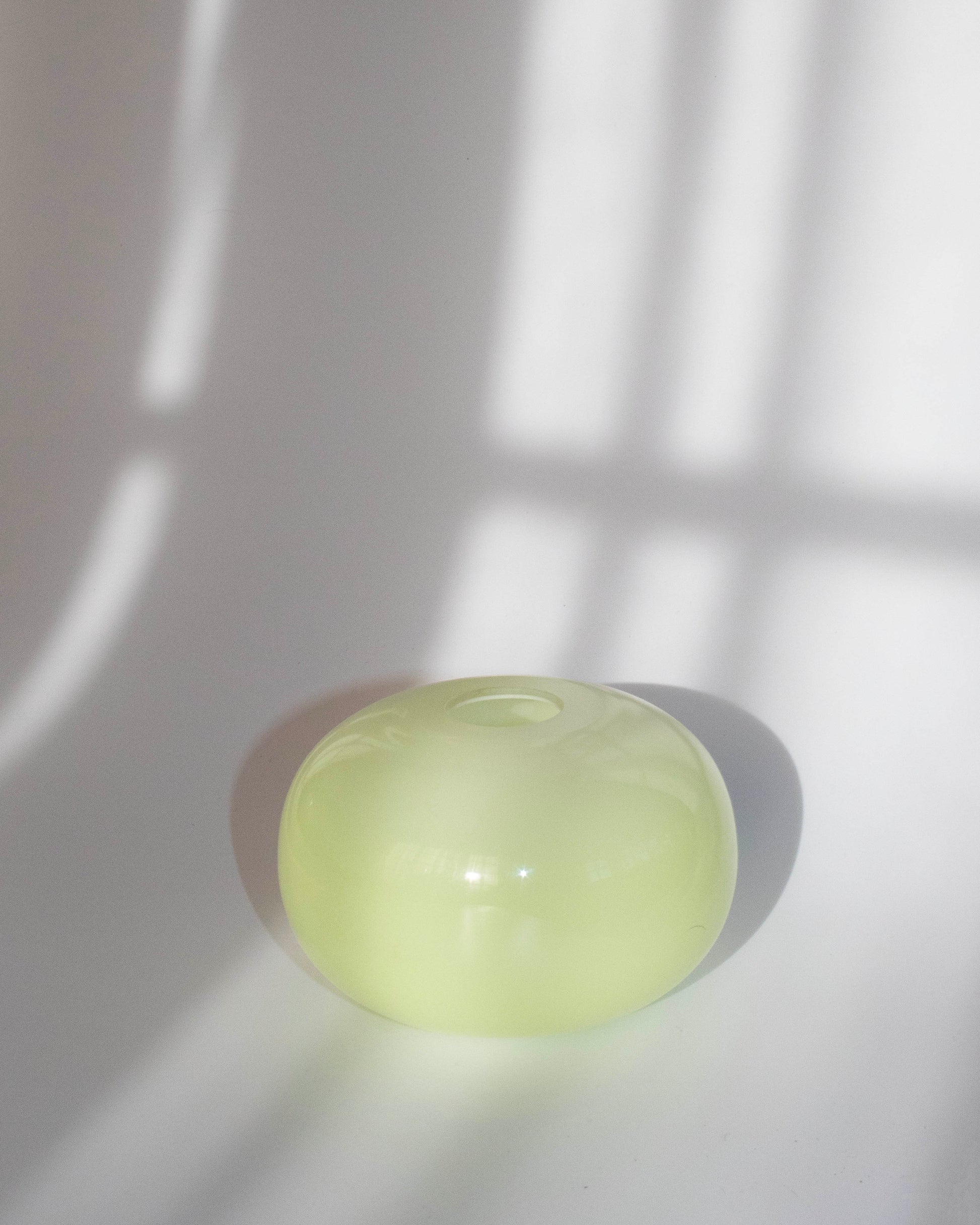 glass vase melon coloured hand blown glass vase vintage find 