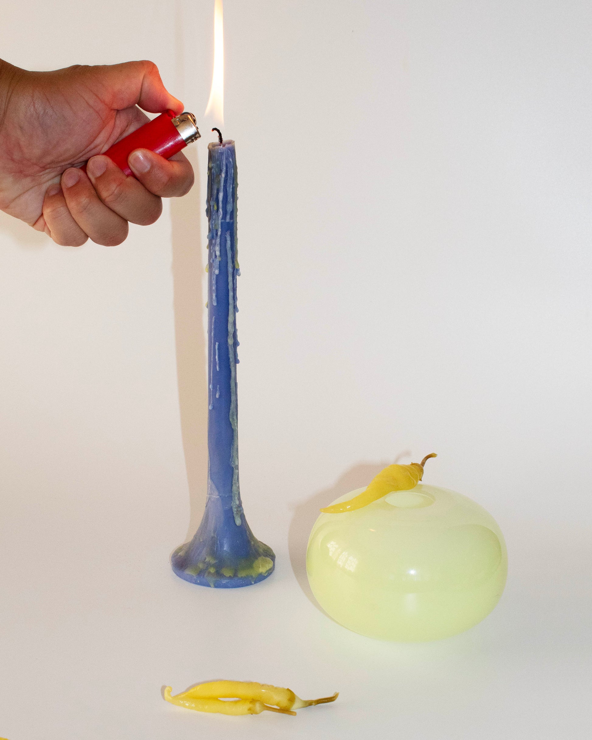 melon coloured hand blown glass vase vintage find 